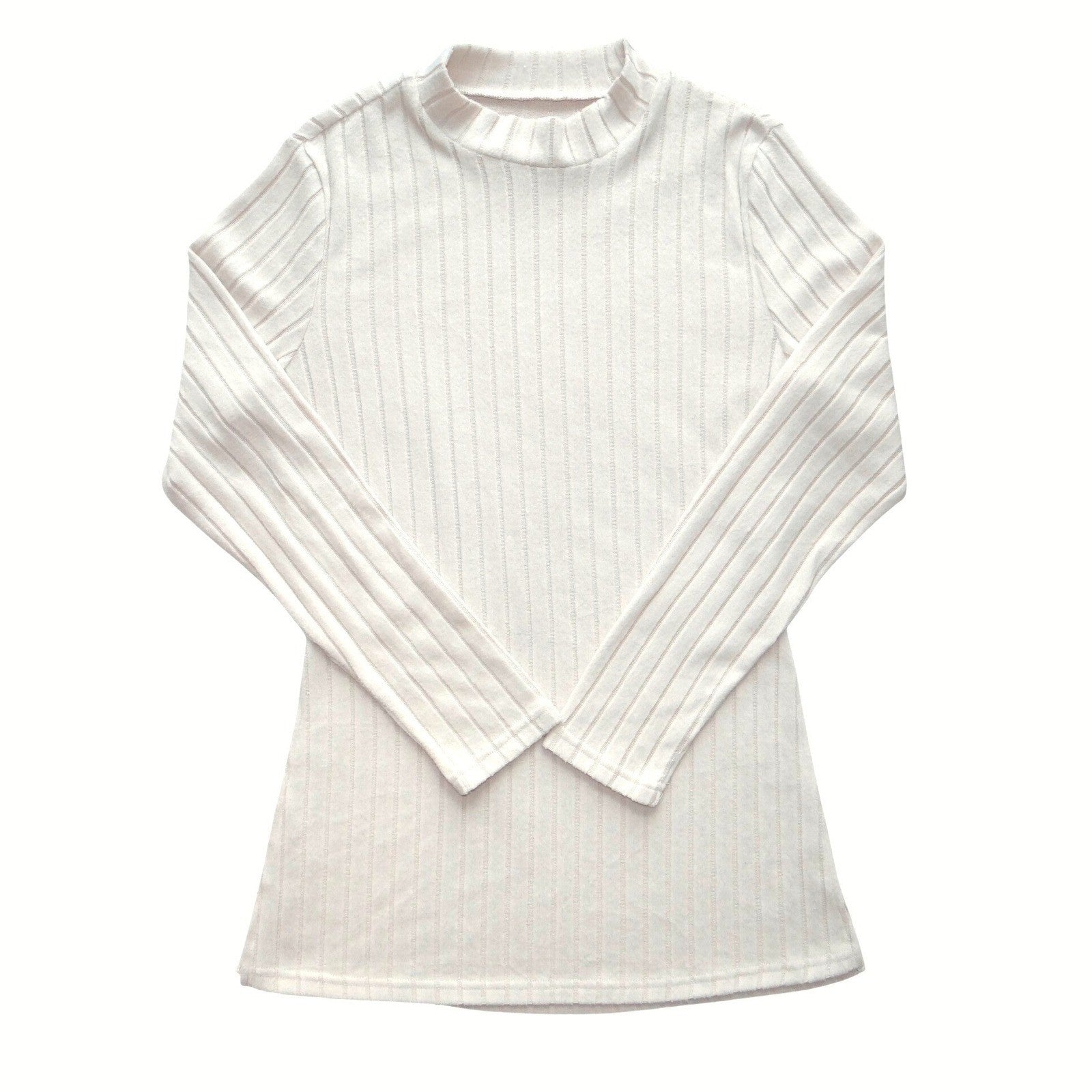 Ribbed Mock Neck Long Sleeve Top Flare Pants Set Cream Beige Knit Lounge