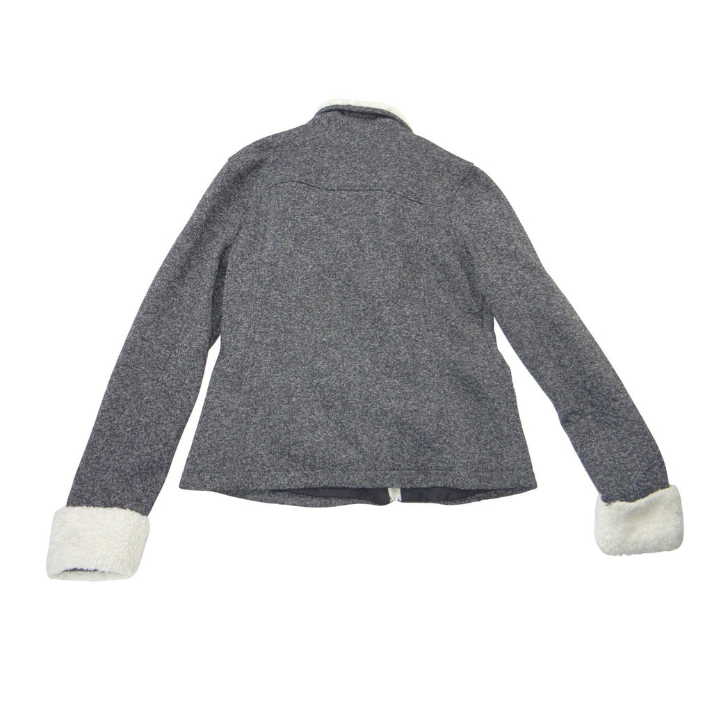 Ashley by 26 International Womens XL Marled Grey Sherpa Moto Jacket Zip Up