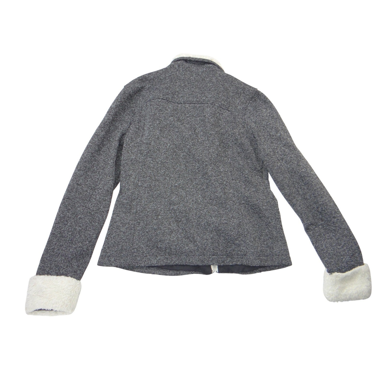 Ashley by 26 International Womens XL Marled Grey Sherpa Moto Jacket Zip Up