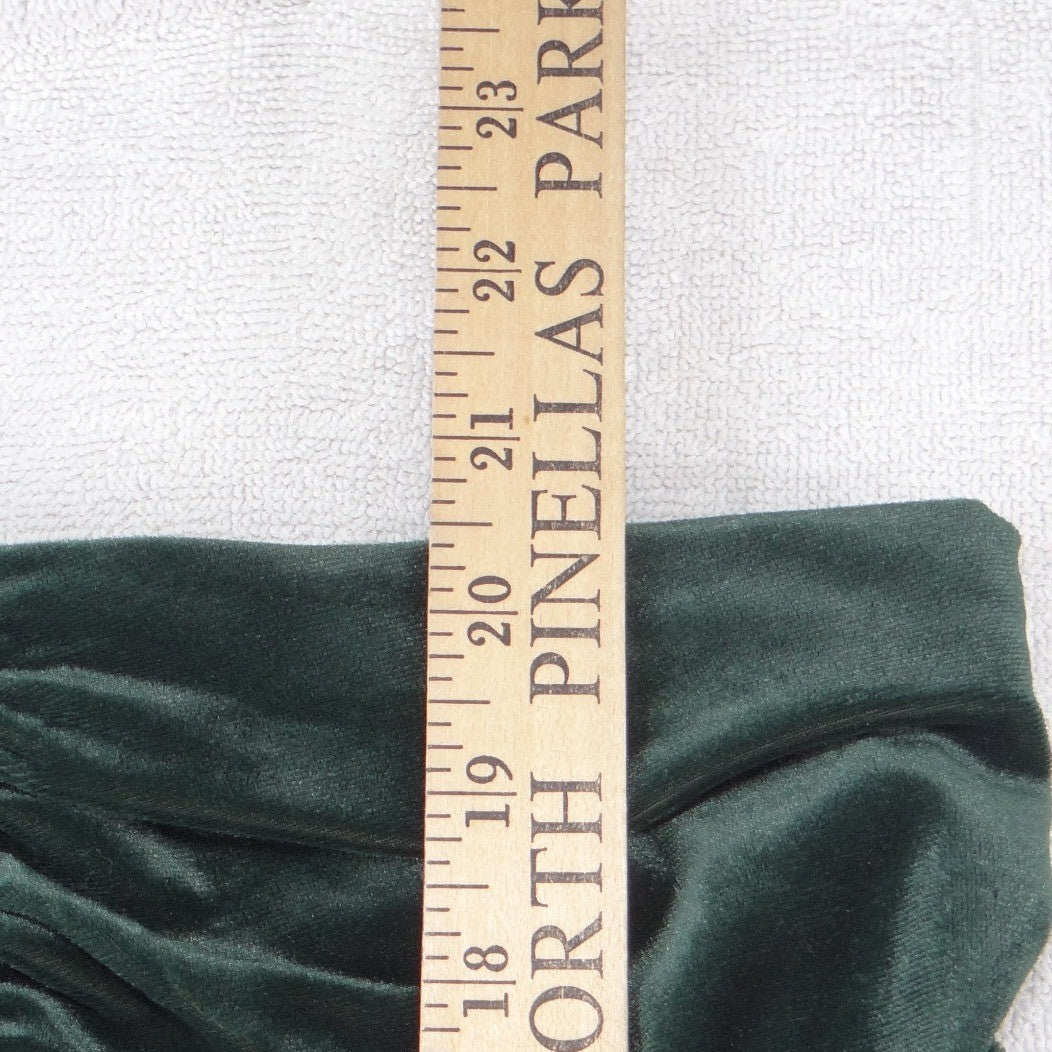 Express Womens XS Emerald Green Velvet Ruched Asymmetrical Tulip Hem Skirt