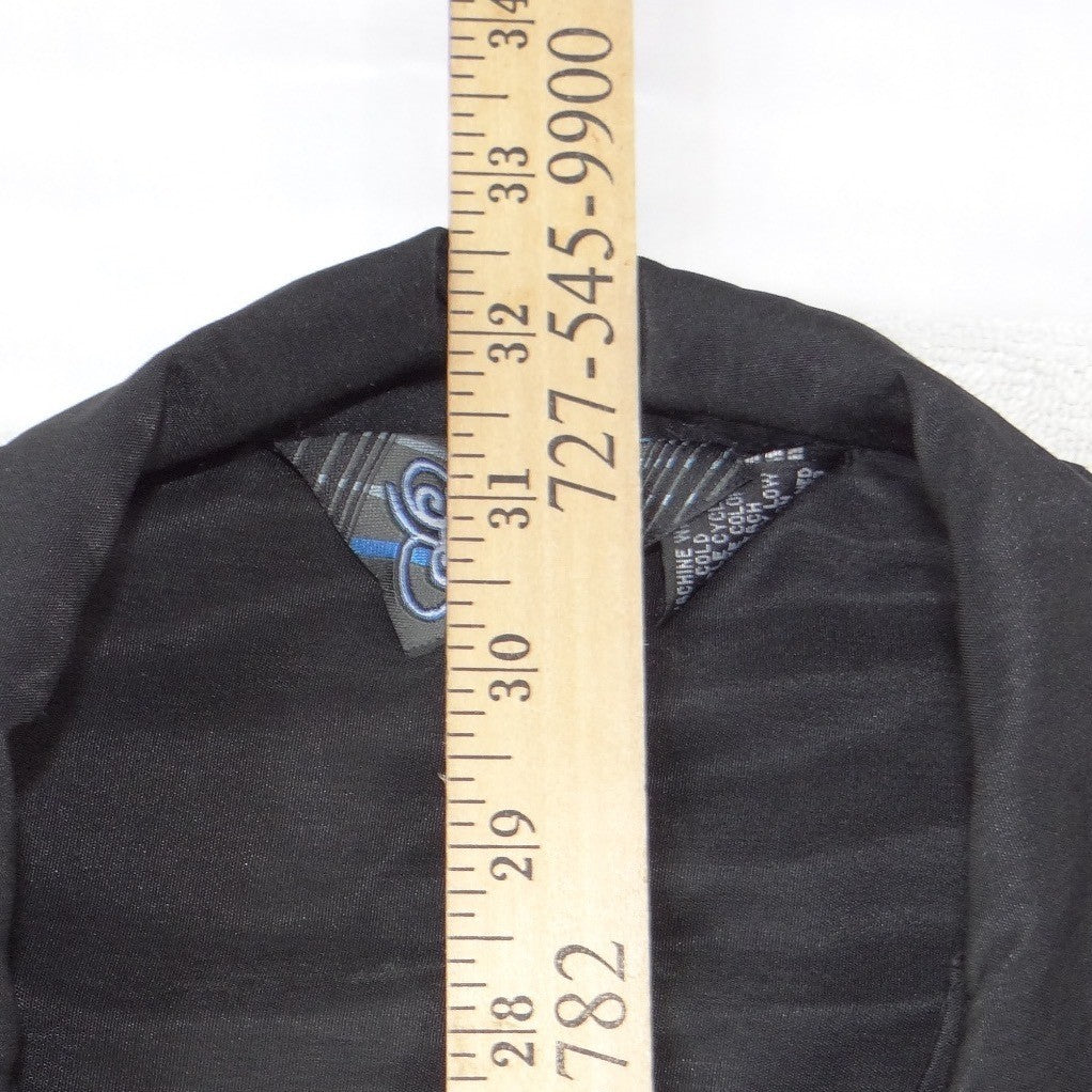 Sapphire Lounge Mens XL Black Silver Sword Tribal Graphic Button Down Shirt Y2K