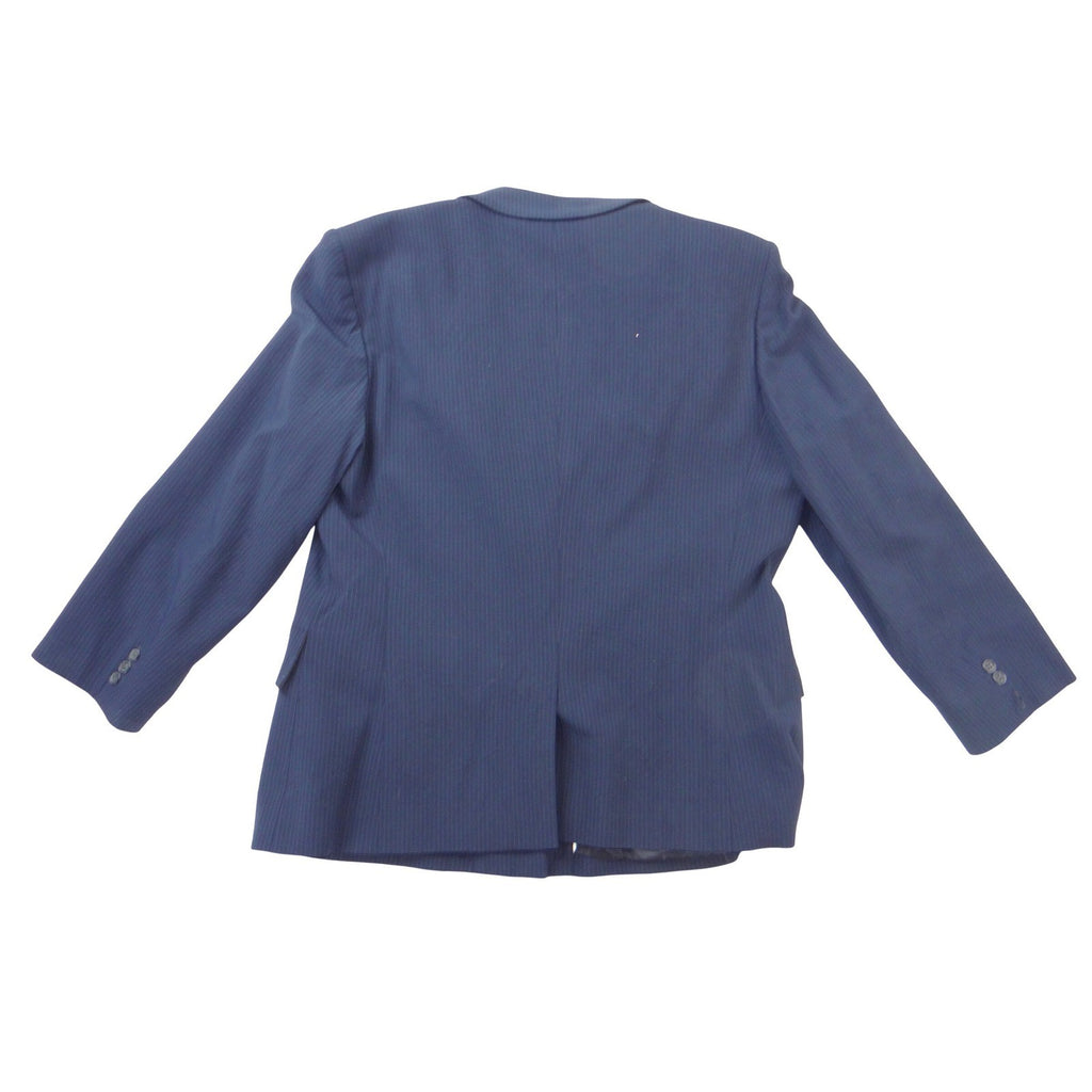 Calvin Klein Womens Navy Blue Pinstripe Two Button Blazer Jacket Size 14