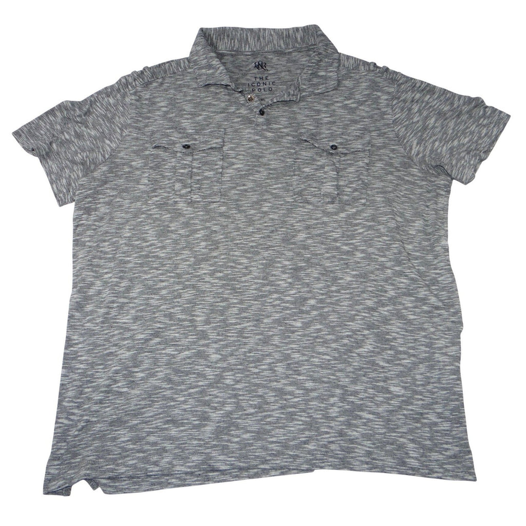 Rock & Republic Mens XL Heather Gray The Iconic Polo Shirt Short Sleeve
