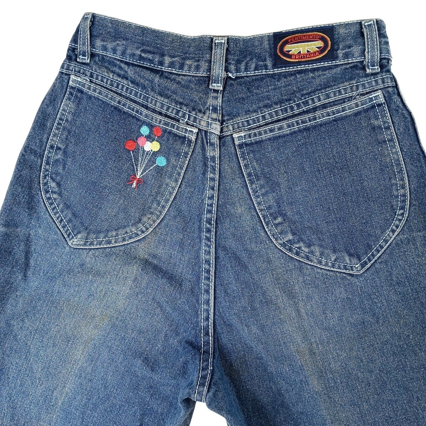 Vintage Denim Jeans High Waisted Bell Bottoms Women's Blue Wash
