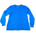 Cherokee Workwear Womens Royal Blue Snap Front Scrub Jacket Size Large