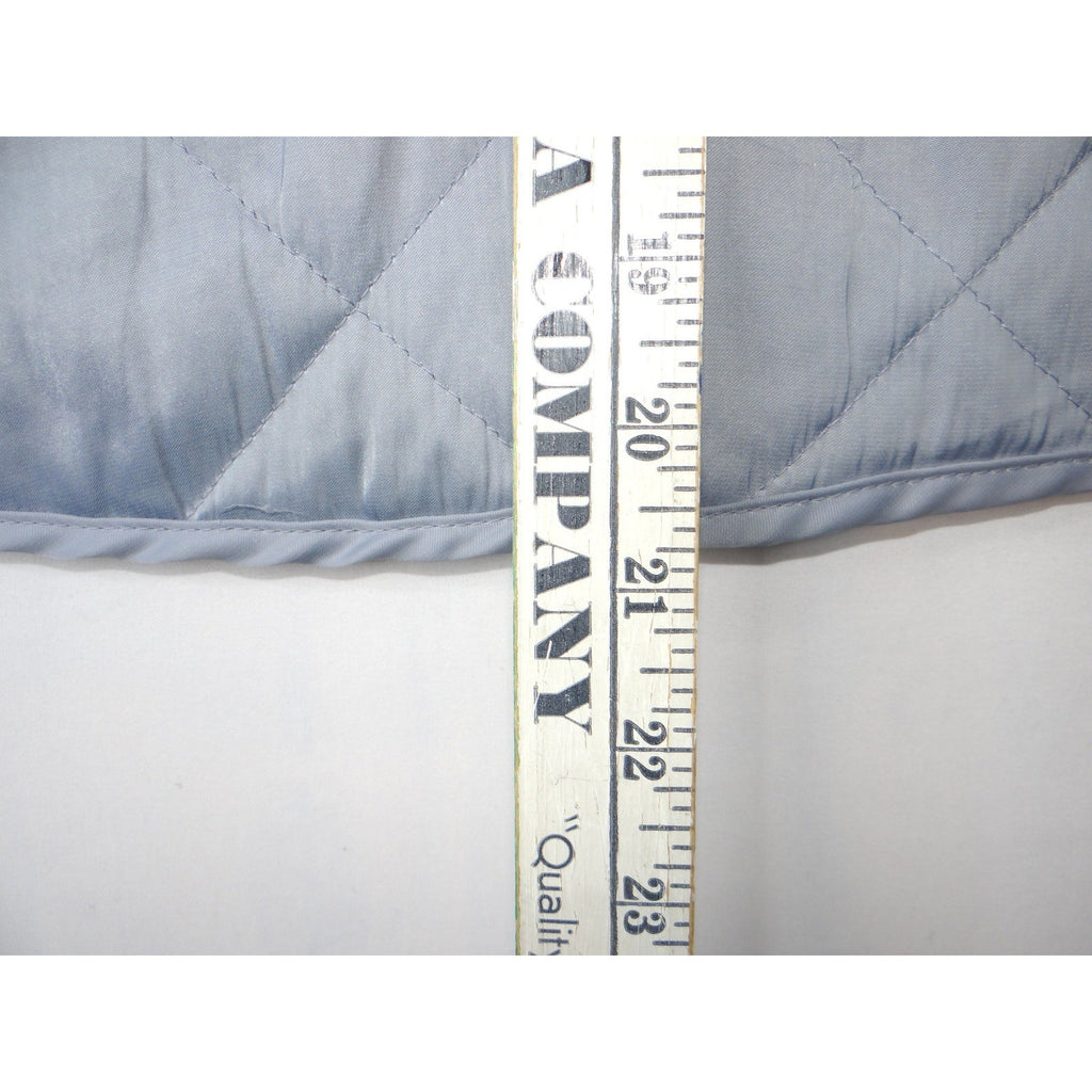 H&M Quilted Puff Sleeve Top Light Blue Gathered Waist Tie Back XS