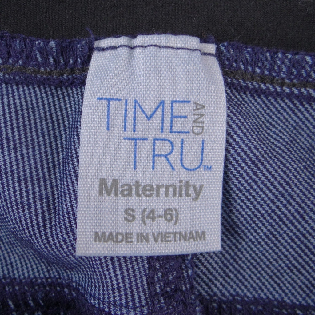 Time and Tru Maternity Skinny Jeans Dark Wash Blue Full Belly Panel Small 4-6