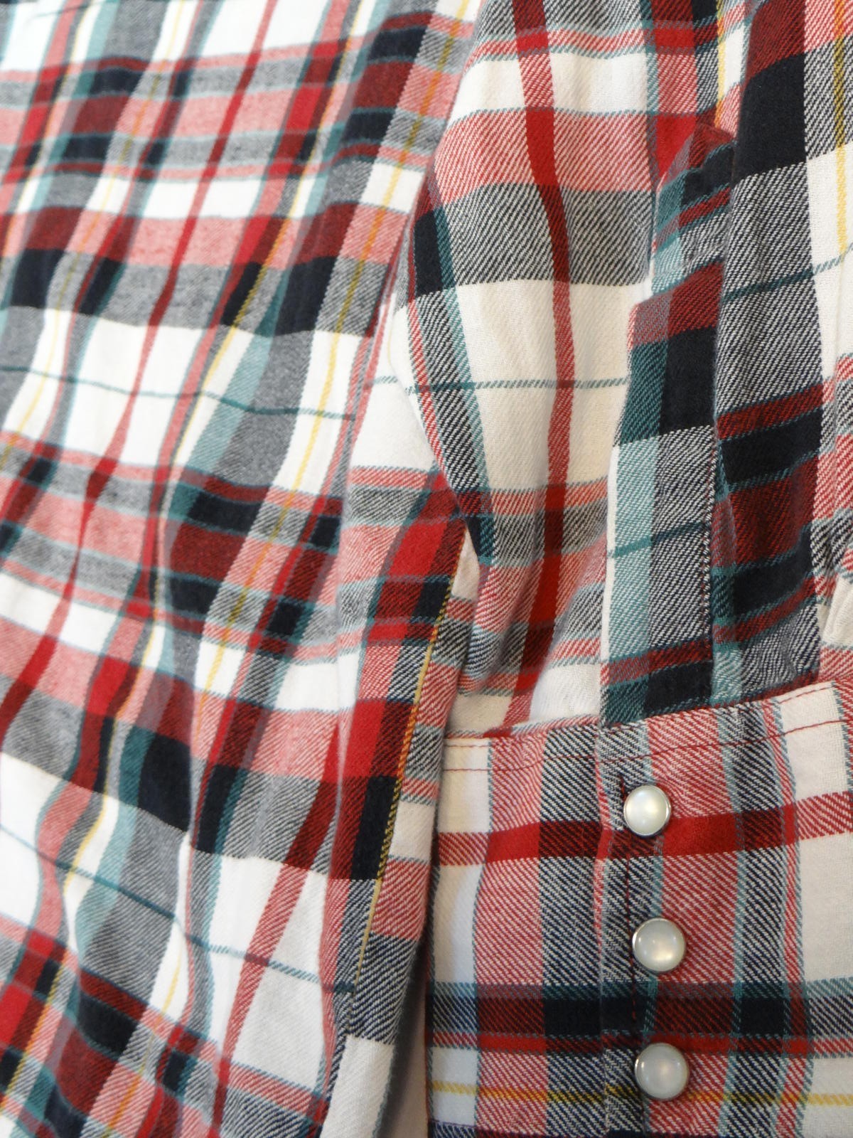 Plains Western Wear Plaid Button-Up Shirt Size Large