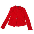 VTG Covington Womens Red Single Button Open Front Collarless Blazer Jacket Small