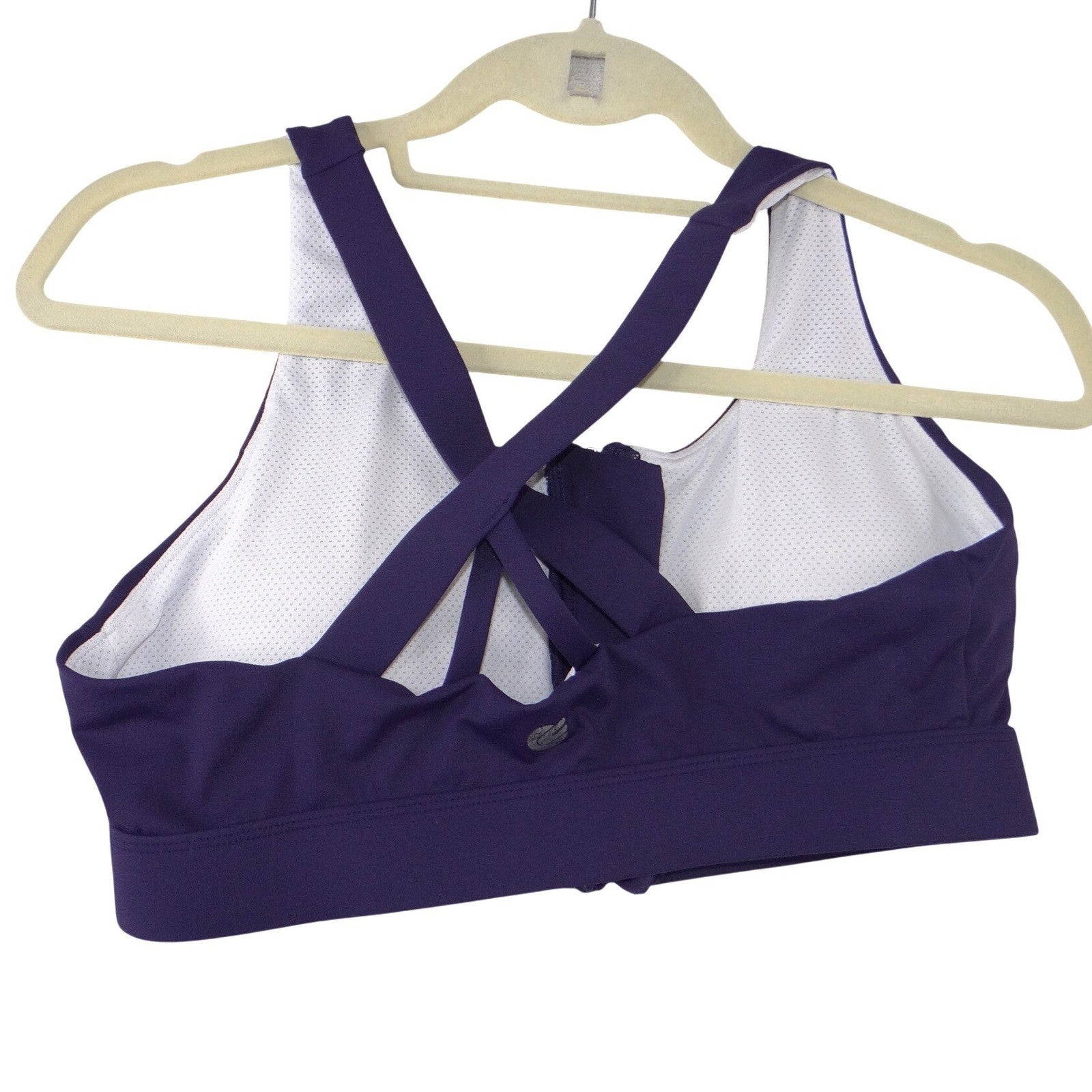 Dare 2B Purple Front Zip Criss Cross Back High Impact Sports Bra Mesh Lined