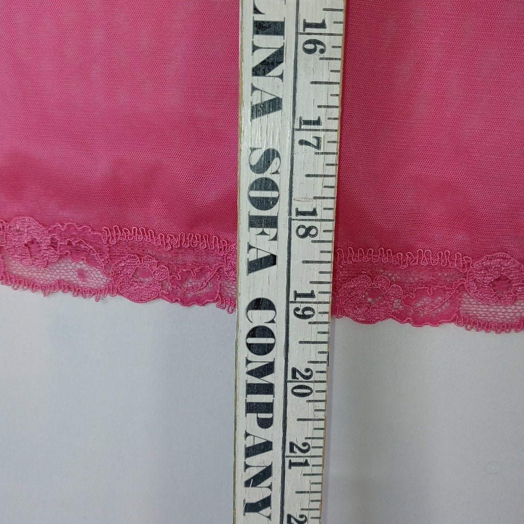 Victoria's Secret Pink Lace Trim Sheer Babydoll Chemise Lingerie Size M