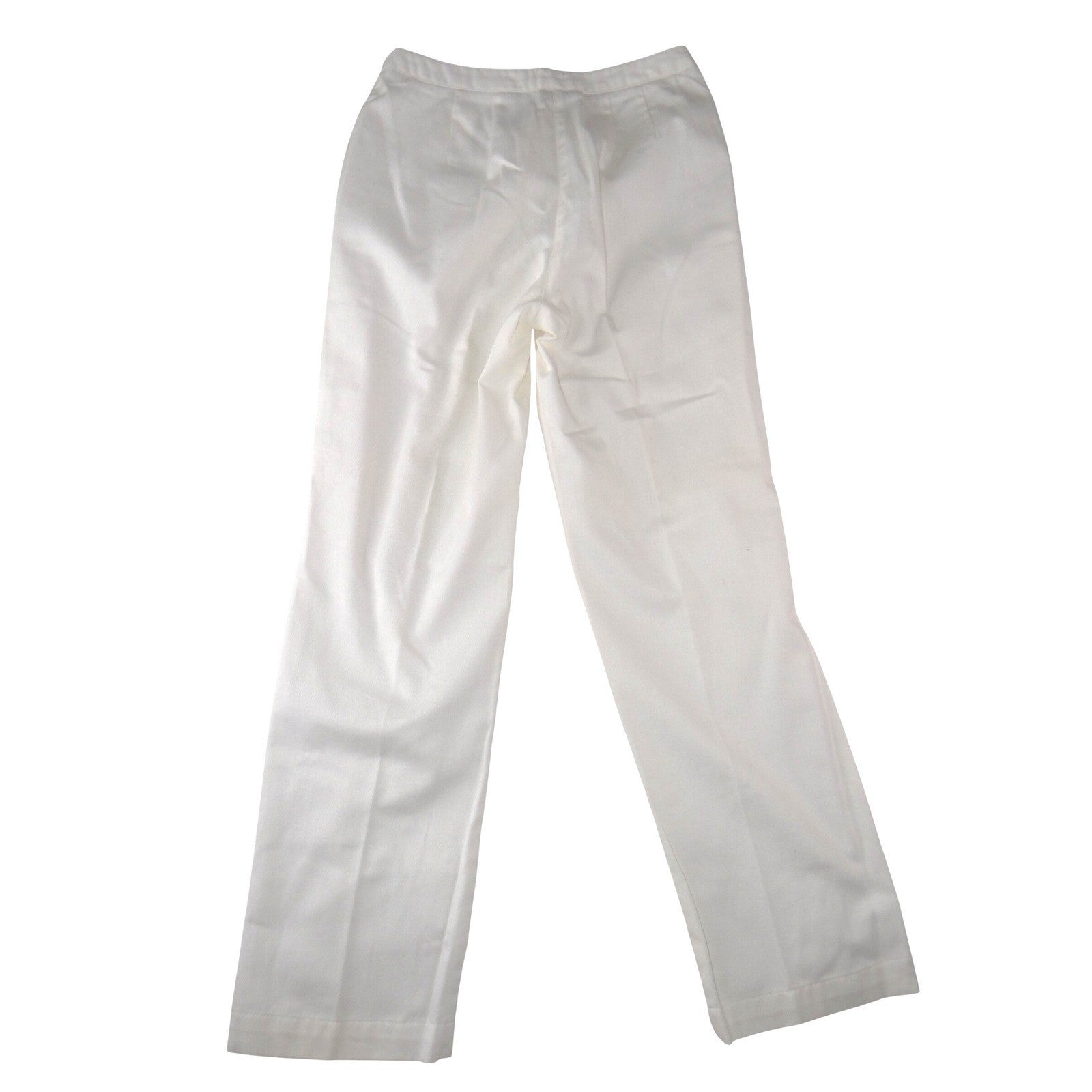 Liz Claiborne Audra Womens White Straight Leg Dress Pants Size 10 Twill Trousers