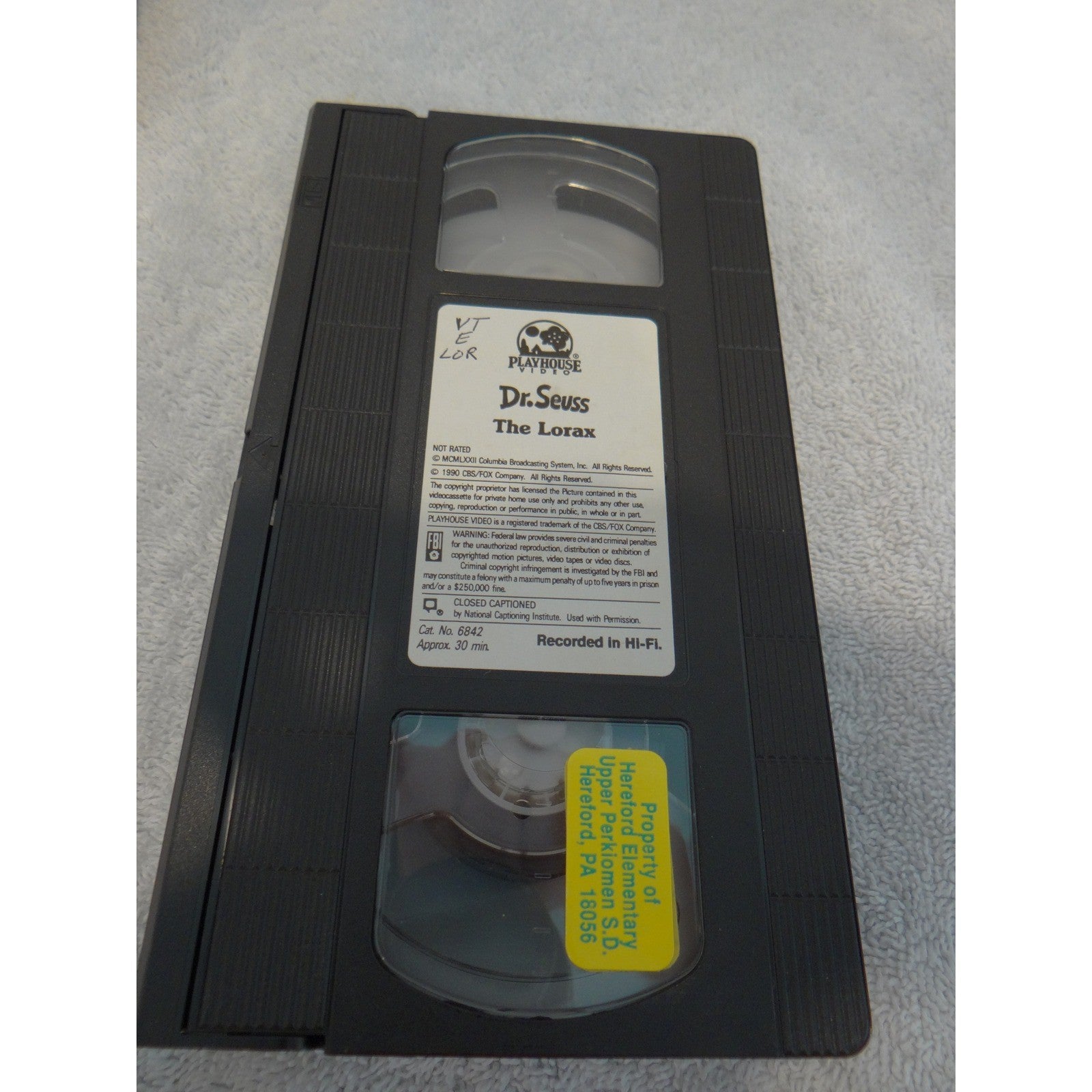 Dr. Seuss The Lorax VHS 1989 Playhouse Video Vintage Animated Movie Hi-Fi