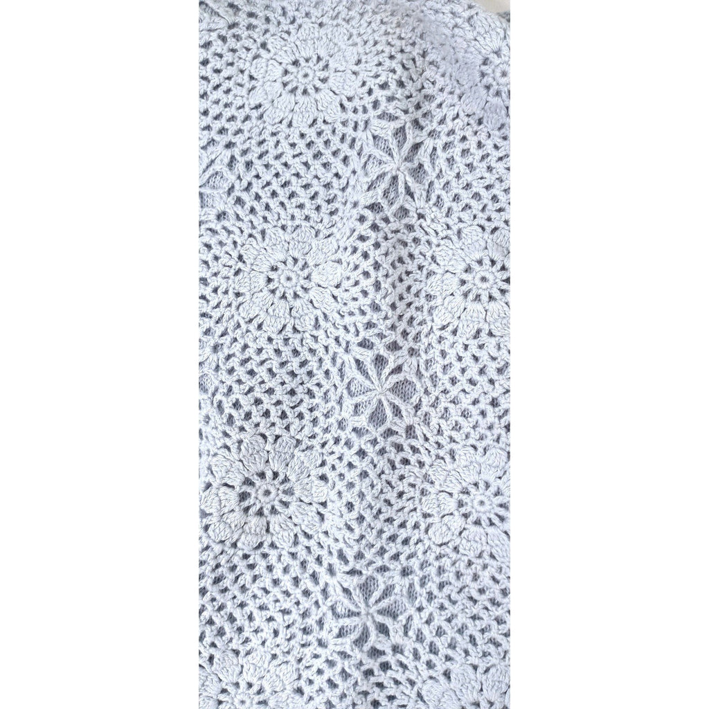 Jeanology Collection Womens Blue Crochet Floral Tank Top Size M