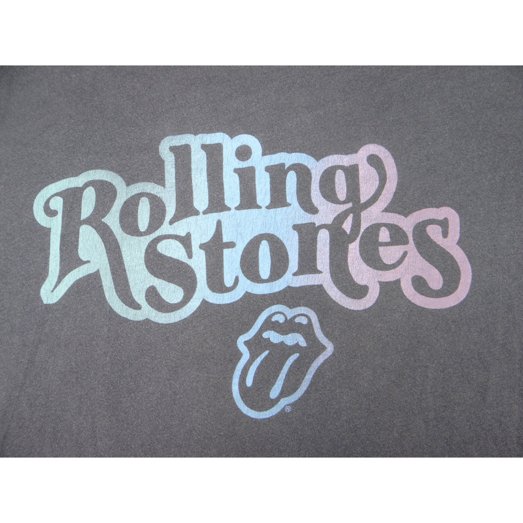 The Rolling Stones Logo T Shirt Gray Short Sleeve Cotton Blend Graphic Tee XS
