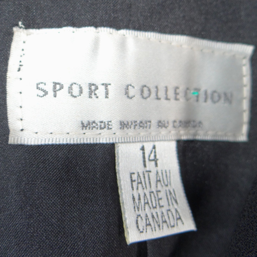 Sport Collection Womens Black 3 Button Blazer Jacket Size 14 Made in Canada