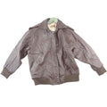 The Flight Club Mens Brown Leather Bomber Flight Jacket Map Lining Small