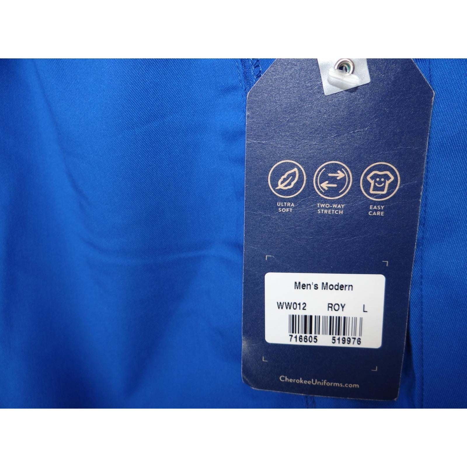 Men's Medical Scrubs Blue Elastic Waist Pants - NWT - Size Large