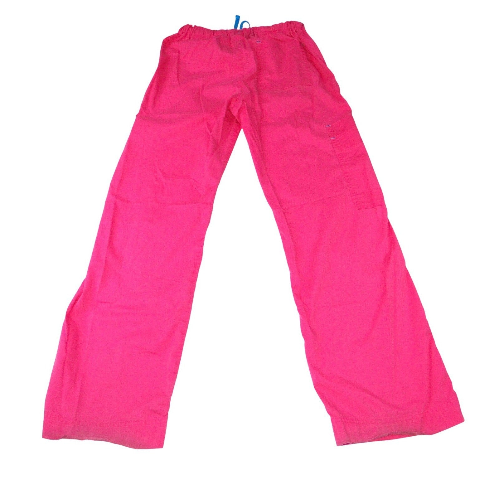 Hot Pink Scrub Pants Women's Cargo Pockets Drawstring Waist