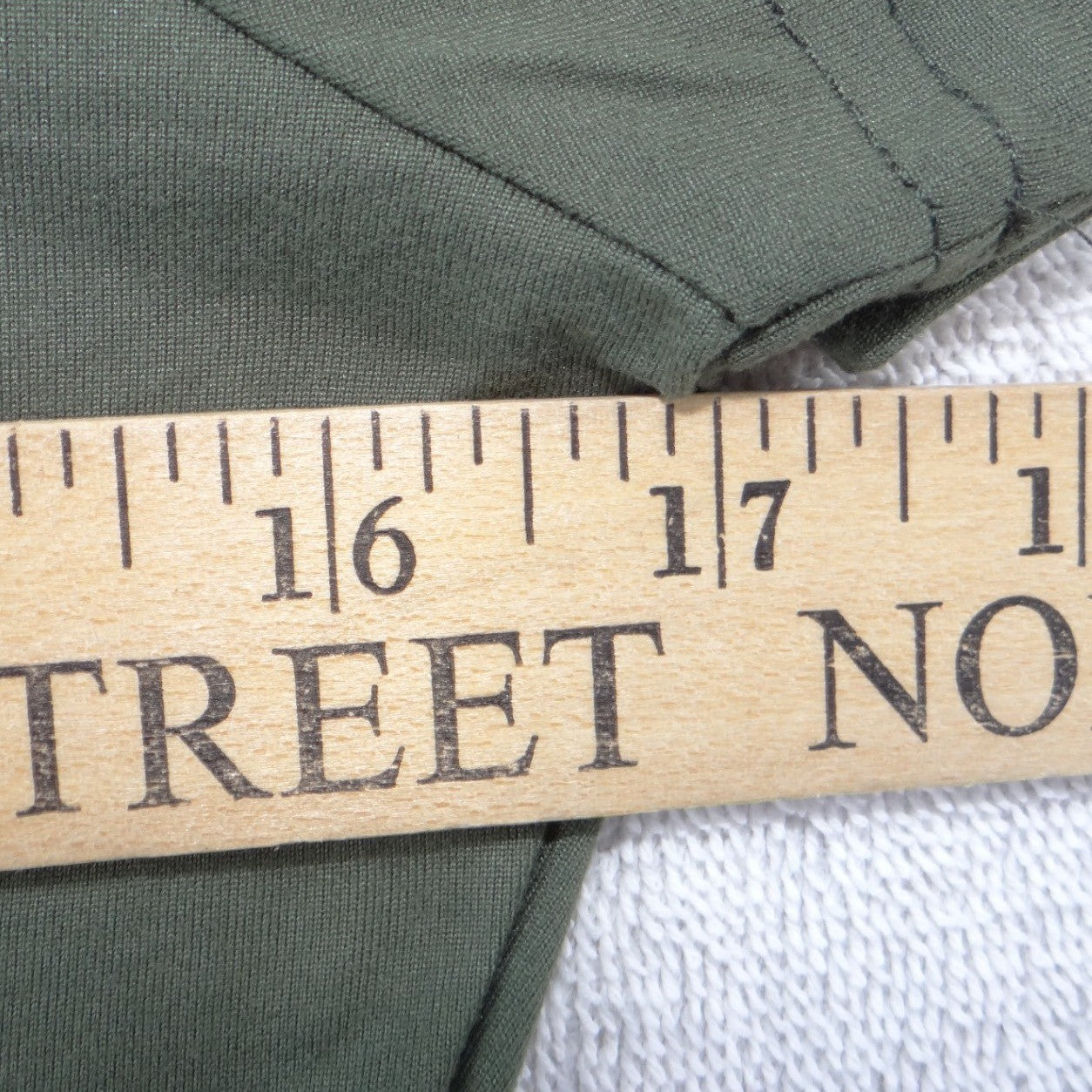 Womens Olive Green Short Sleeve Crew Neck Polyester Crop Top Tee Size Large