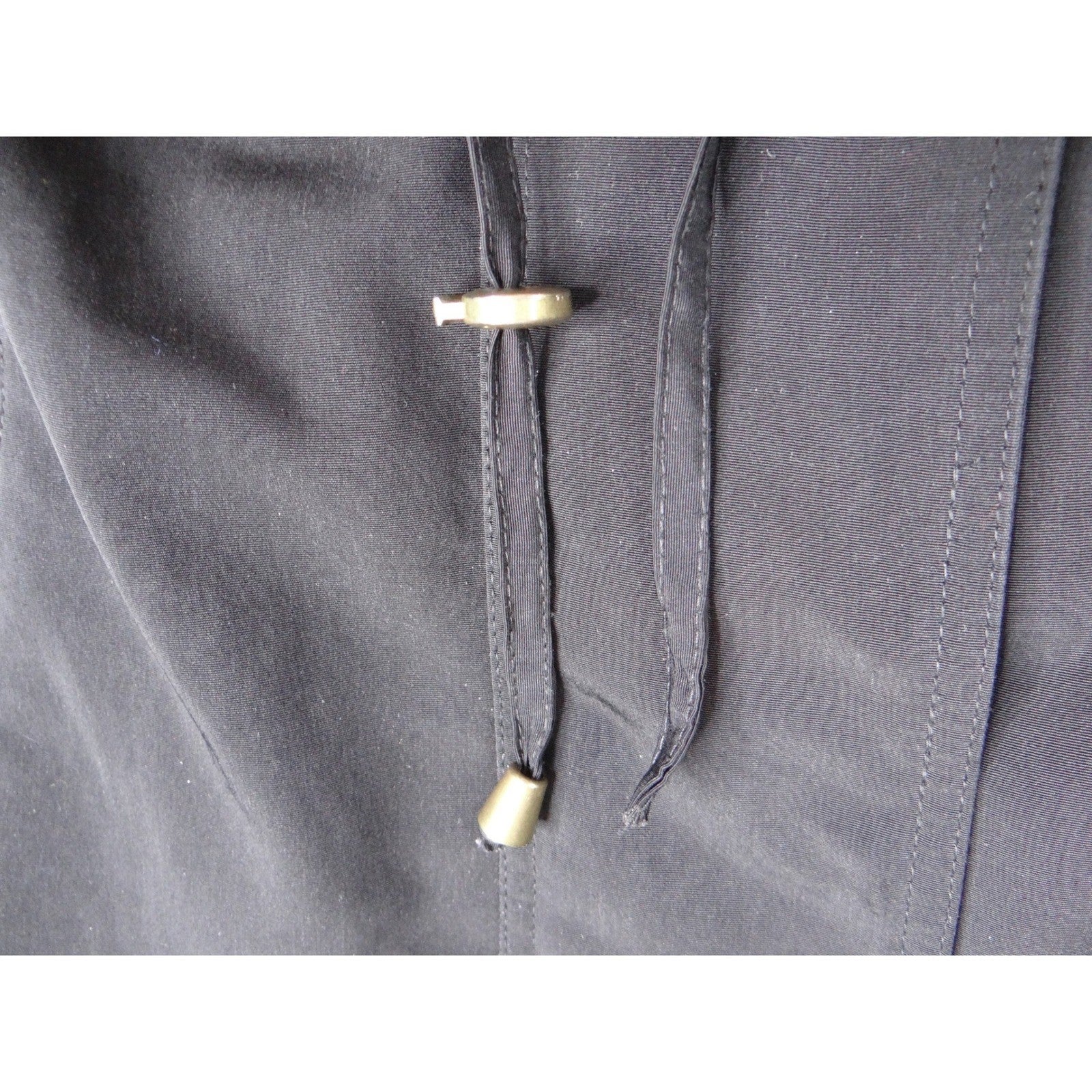 Giorgio Morandi Black Hooded Drawstring Parka Jacket Women's 1X