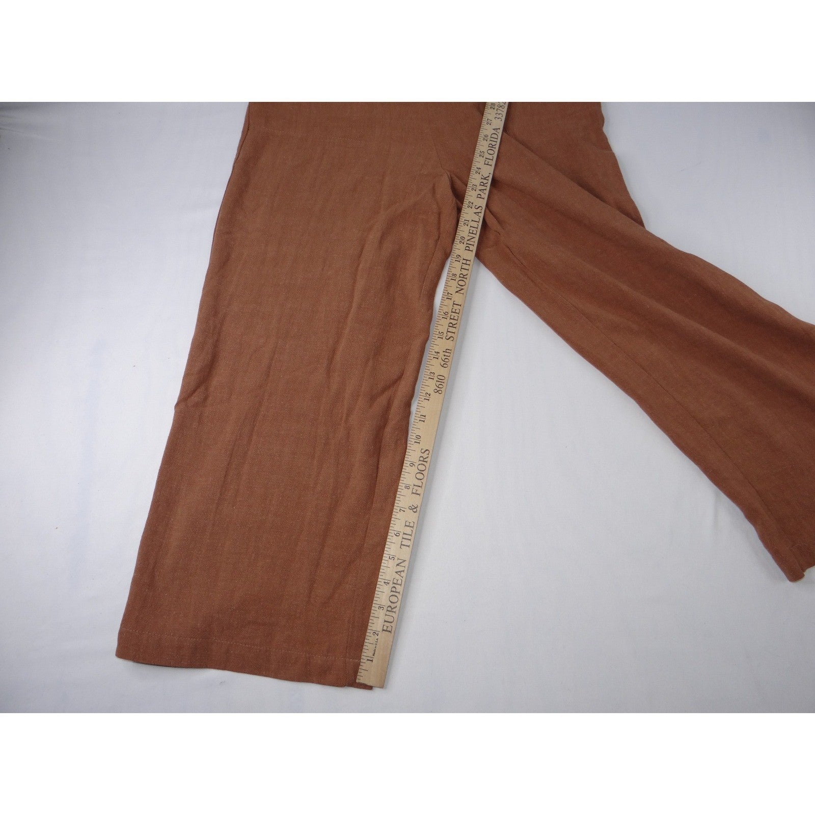 NWT-Universal Thread Women Brown Wide Leg Jumpsuit Smocked Tie Neck Size M