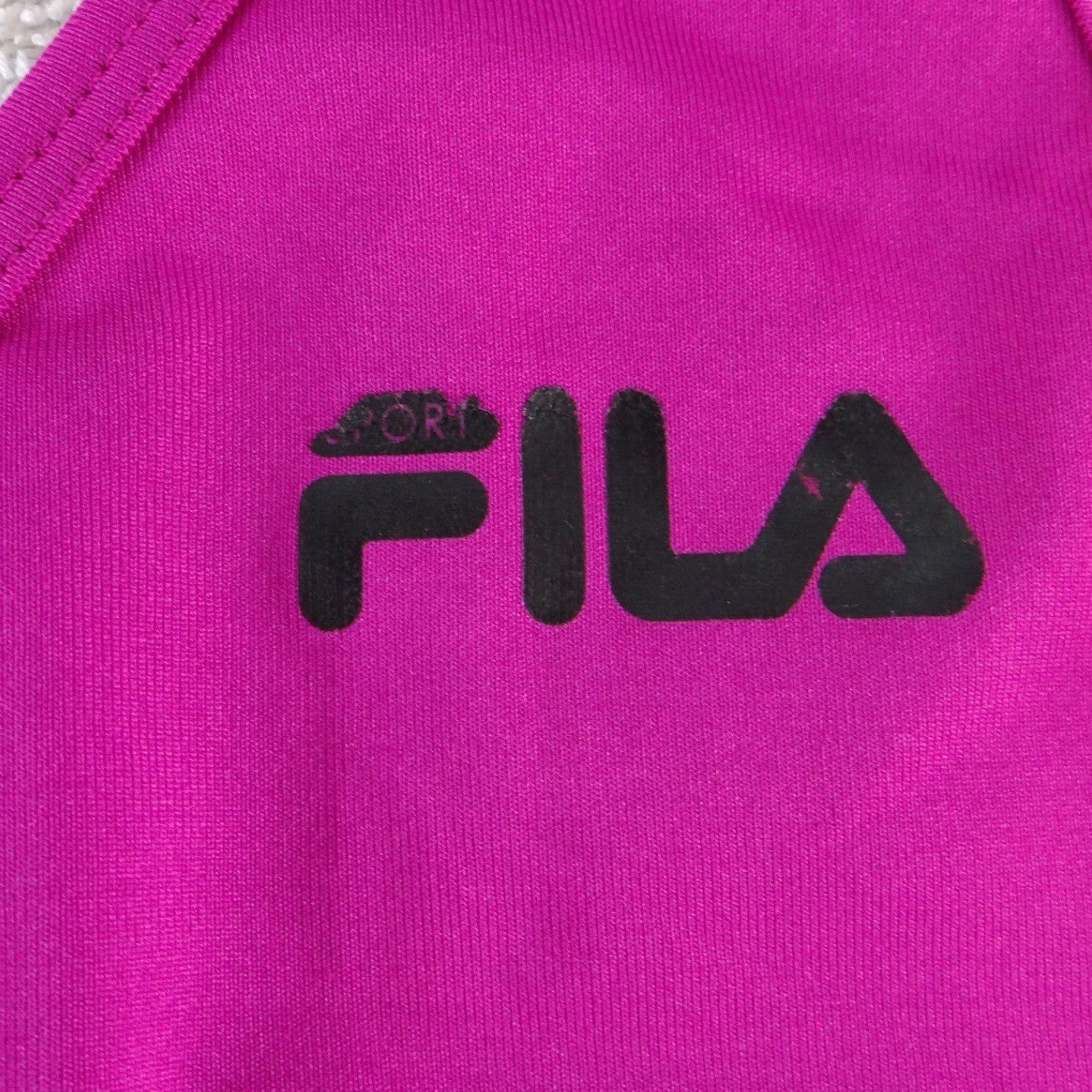 Fila Sport Womens Magenta Pink Racerback V-Neck Athletic Tank Top Large