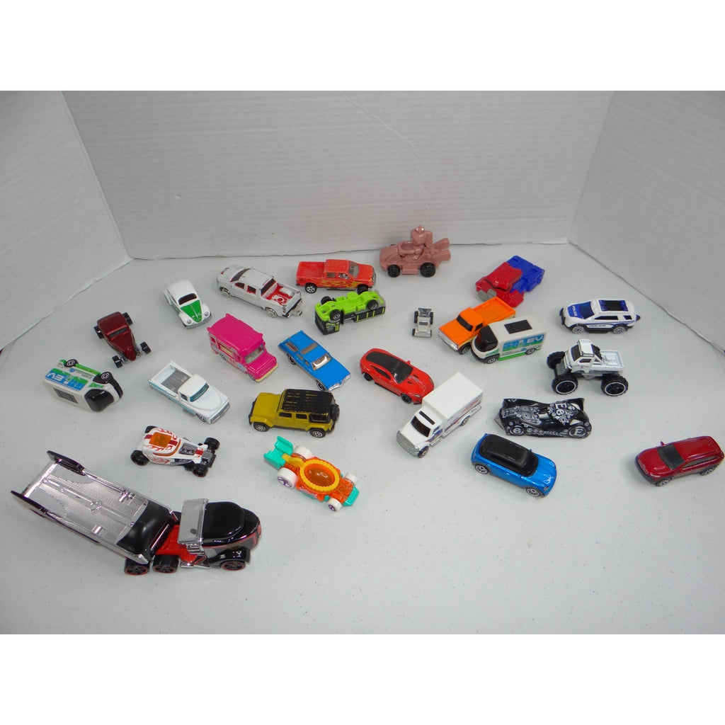 Mixed Toy Vehicle Lot Diecast Plastic Cars Trucks Ambulance Monster Truck 20+pc