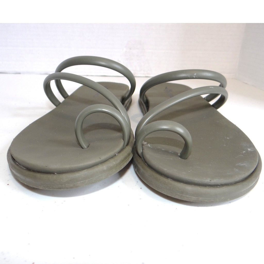 OOFOS OOlala Toe Post Sandals Slate Grey Recovery Flip Flops Womens Size 10