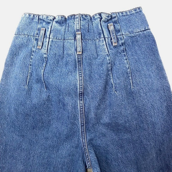 Vintage Abercrombie Fitch High Waisted Paperbag Mom Jeans Blue Denim Size 29