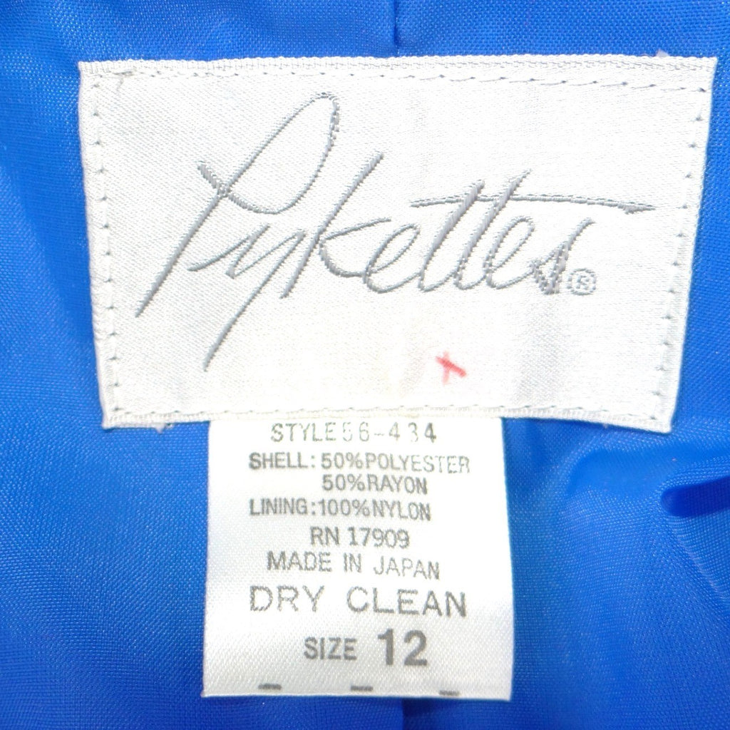 Pykettes Vintage Royal Blue Skirt Suit Set Blazer Mini Skirt Made in Japan 12