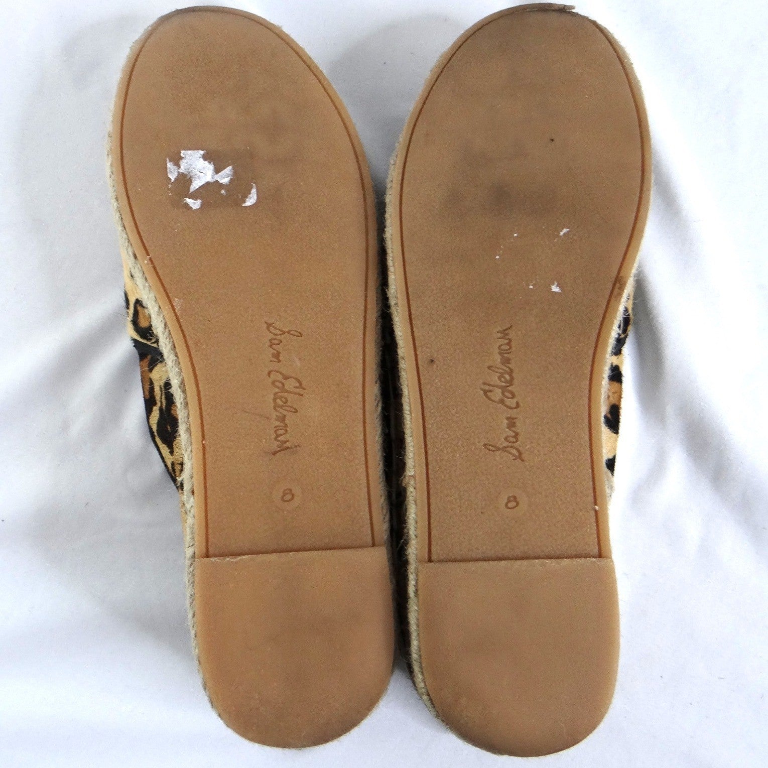 Sam Edelman Women Leopard Print Calf Hair Platform Espadrille Slip On Shoes 8