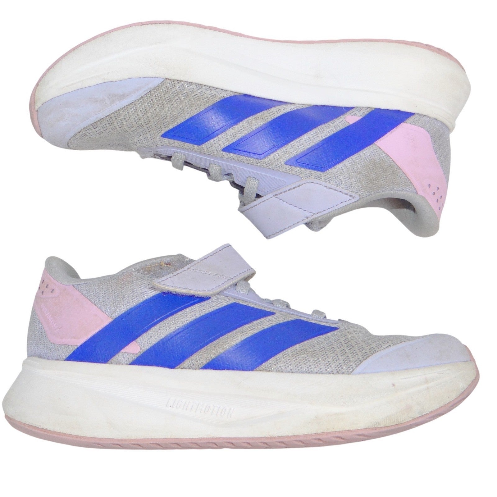 Adidas Duramo SL Lightmotion Kids Running Shoes Grey Purple Blue JS2802 Size 2