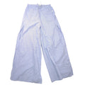Onia Blue White Pinstripe Wide Leg Drawstring Pants Side Slit Womens Medium