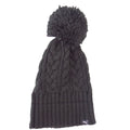 Puma Black Cable Knit Pom Pom Beanie Hat Ribbed Cuff One Size Sporty Winter Cap