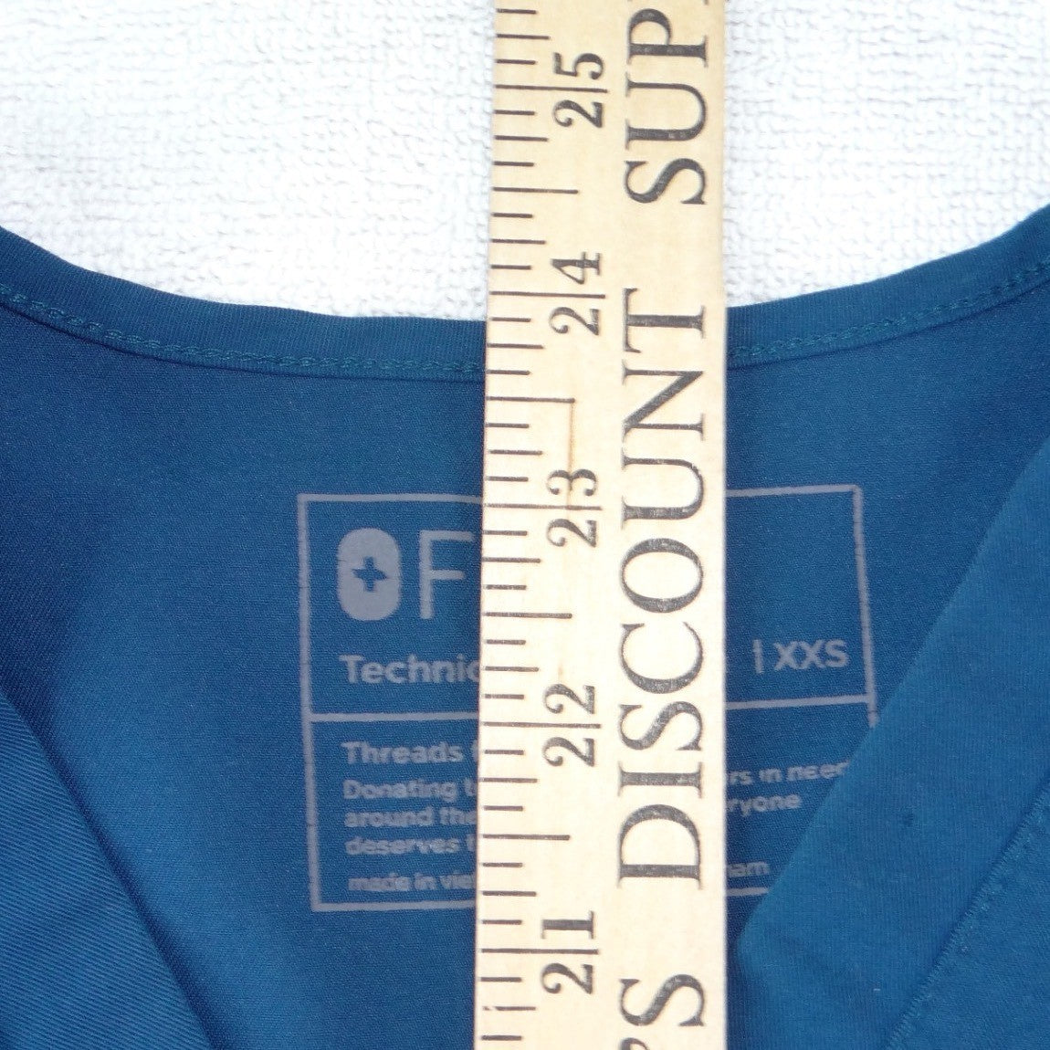 FIGS Technical Collection Womens XXS V-Neck Scrub Top Teal Blue Short Sleeve