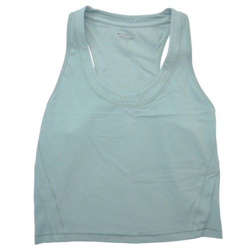 Athleta Womens Racerback Cropped Tank Top Sage Green Small Petite SP Scoop Neck