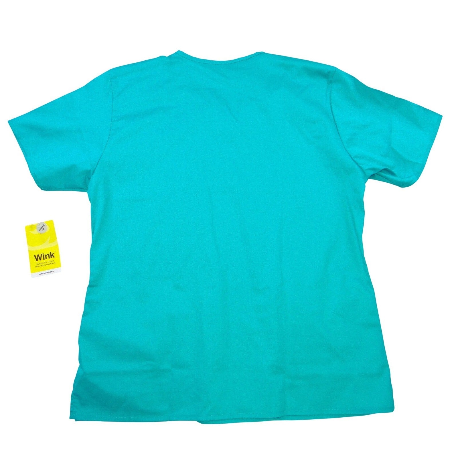 NWT-Wink Womens Classic Fit V-Neck Scrub Top Teal Blue Medium