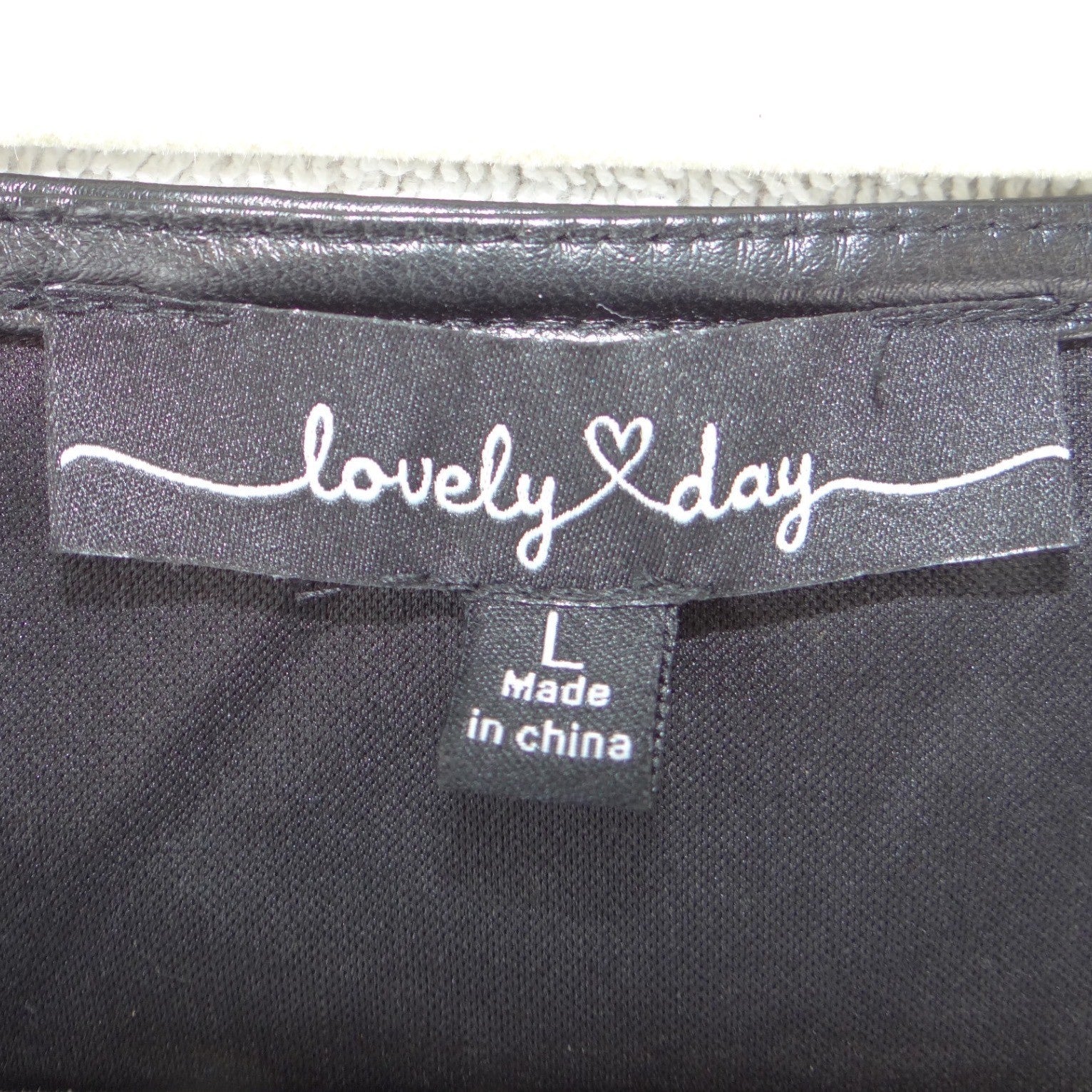 Lovely Day Black Faux Leather Wrap Peplum Top Puff Sleeve V-Neck Size L