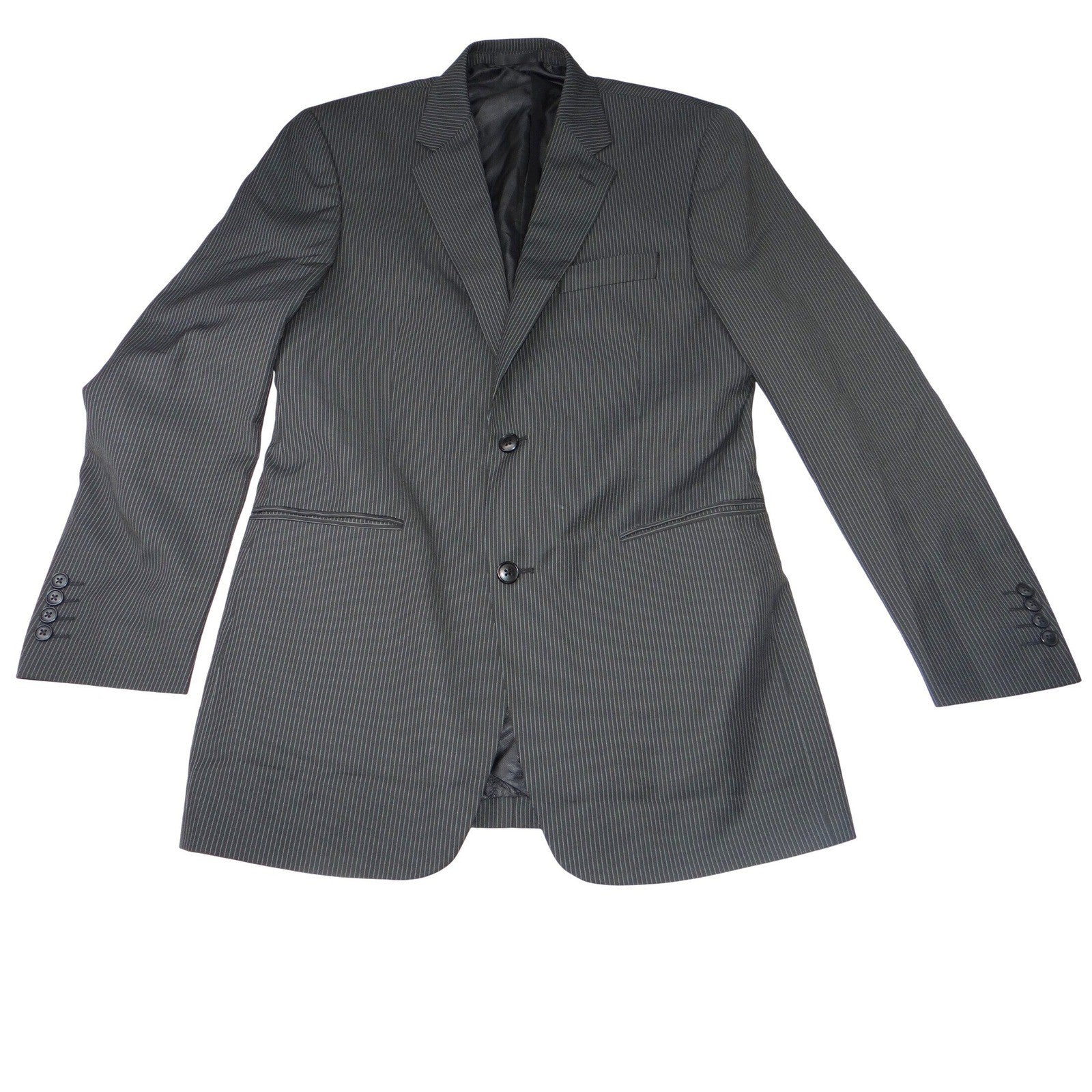 Insignia Collezione Men High Twist Microtech Super Deluxe Pinstripe Blazer Sz L