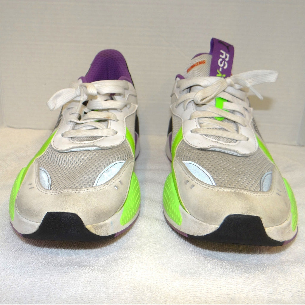 Puma RS-X Hard Drive White Lime Green Purple Black Sneakers 372715-02 Mens 11