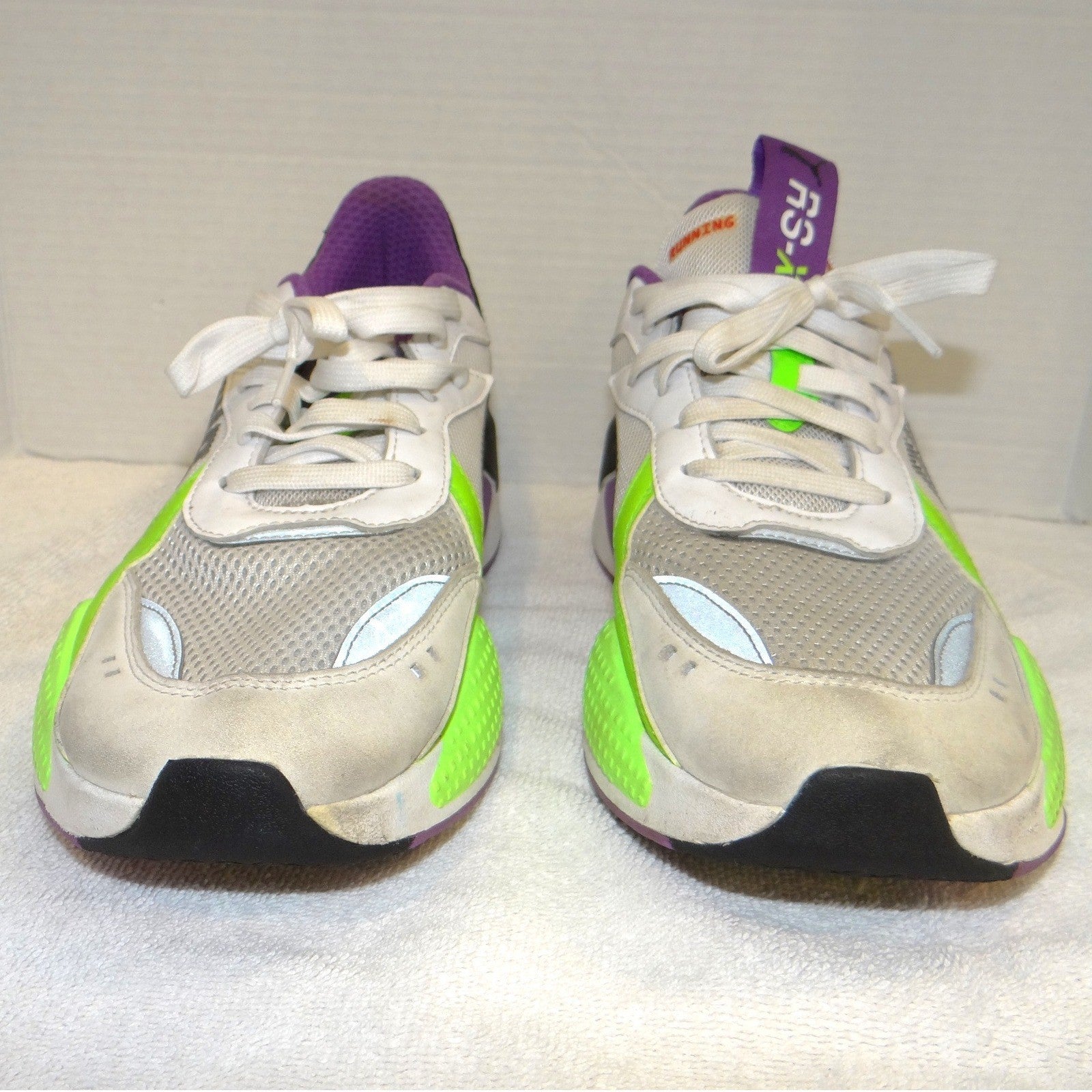 Puma RS-X Hard Drive White Lime Green Purple Black Sneakers 372715-02 Mens 11