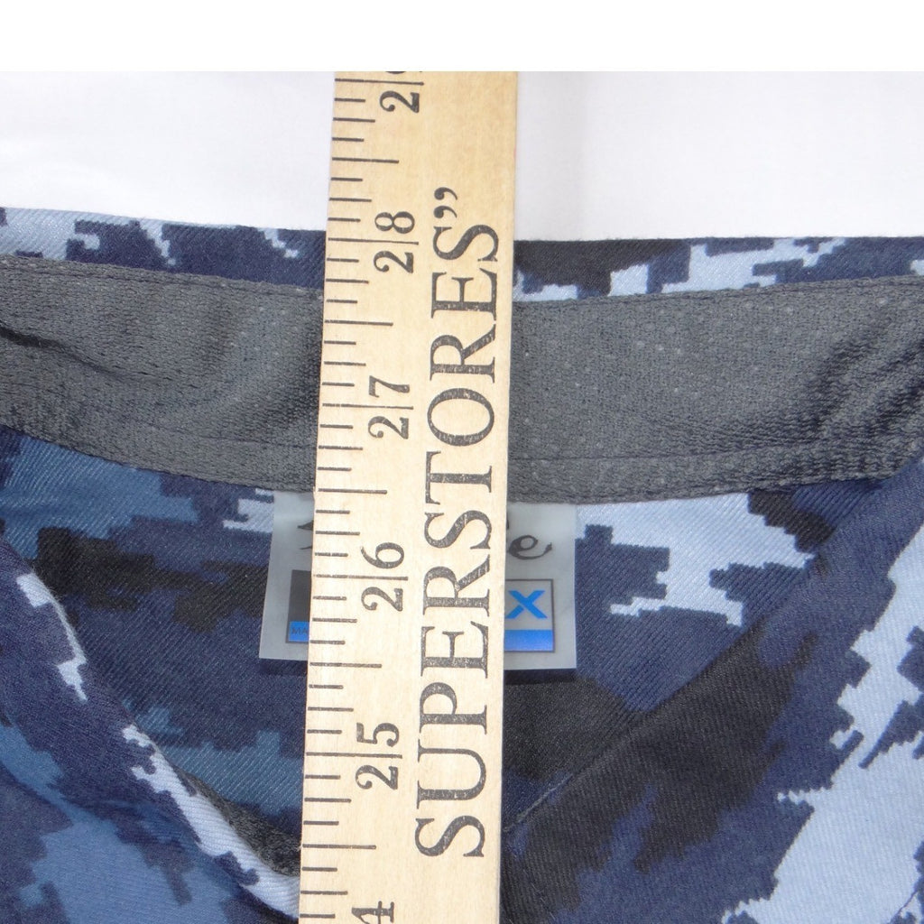 NWT-Salt Life SLX Mens Medium Blue Black Fish Camo Long Sleeve Button Down