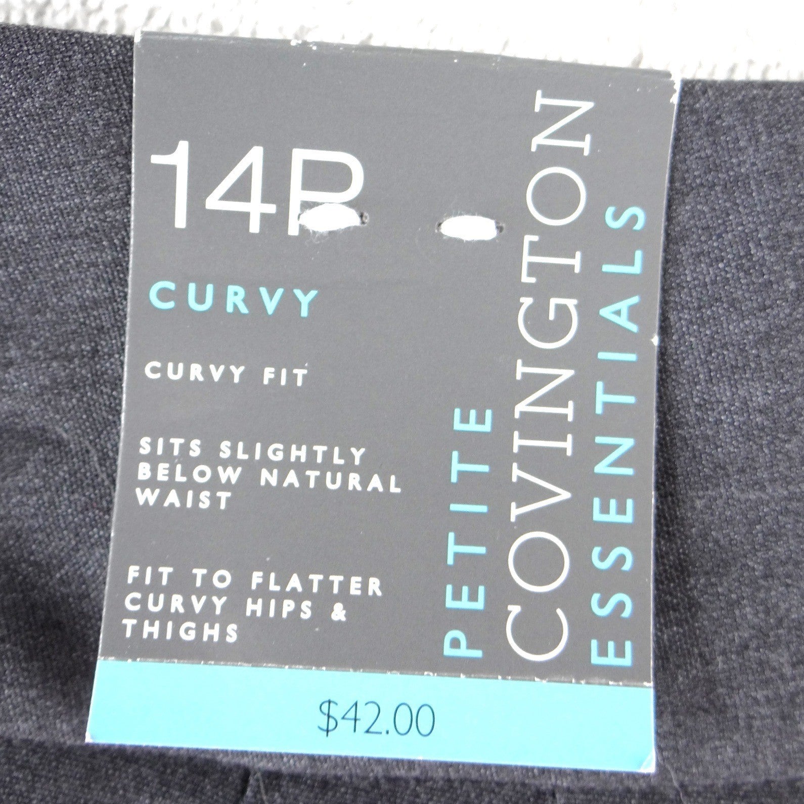 NWT Covington Essentials Petite Curvy Fit Wide Leg Dress Pants Gray 14P