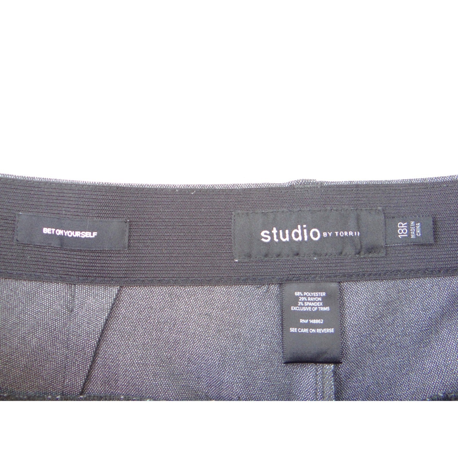 Studio by Torrid Womens Gray Wide Leg Dress Pants Size 18R Stretch Career