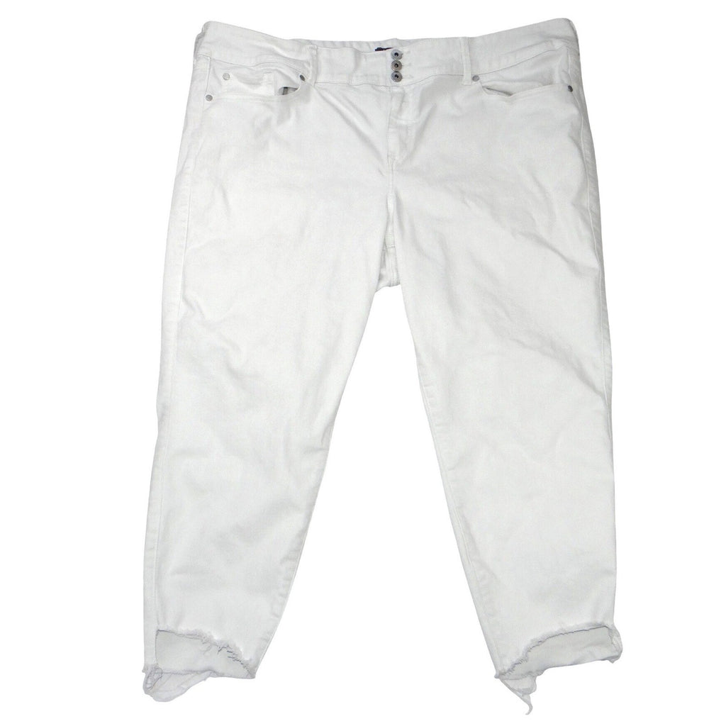 Torrid White Super Soft High Rise Cropped Jeggings Raw Hem Size 26R