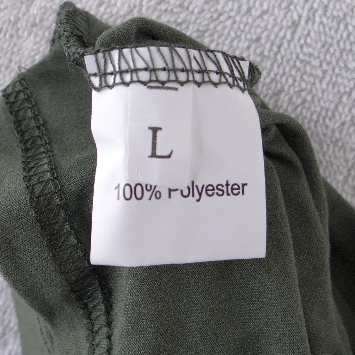 Womens Olive Green Short Sleeve Crew Neck Polyester Crop Top Tee Size Large