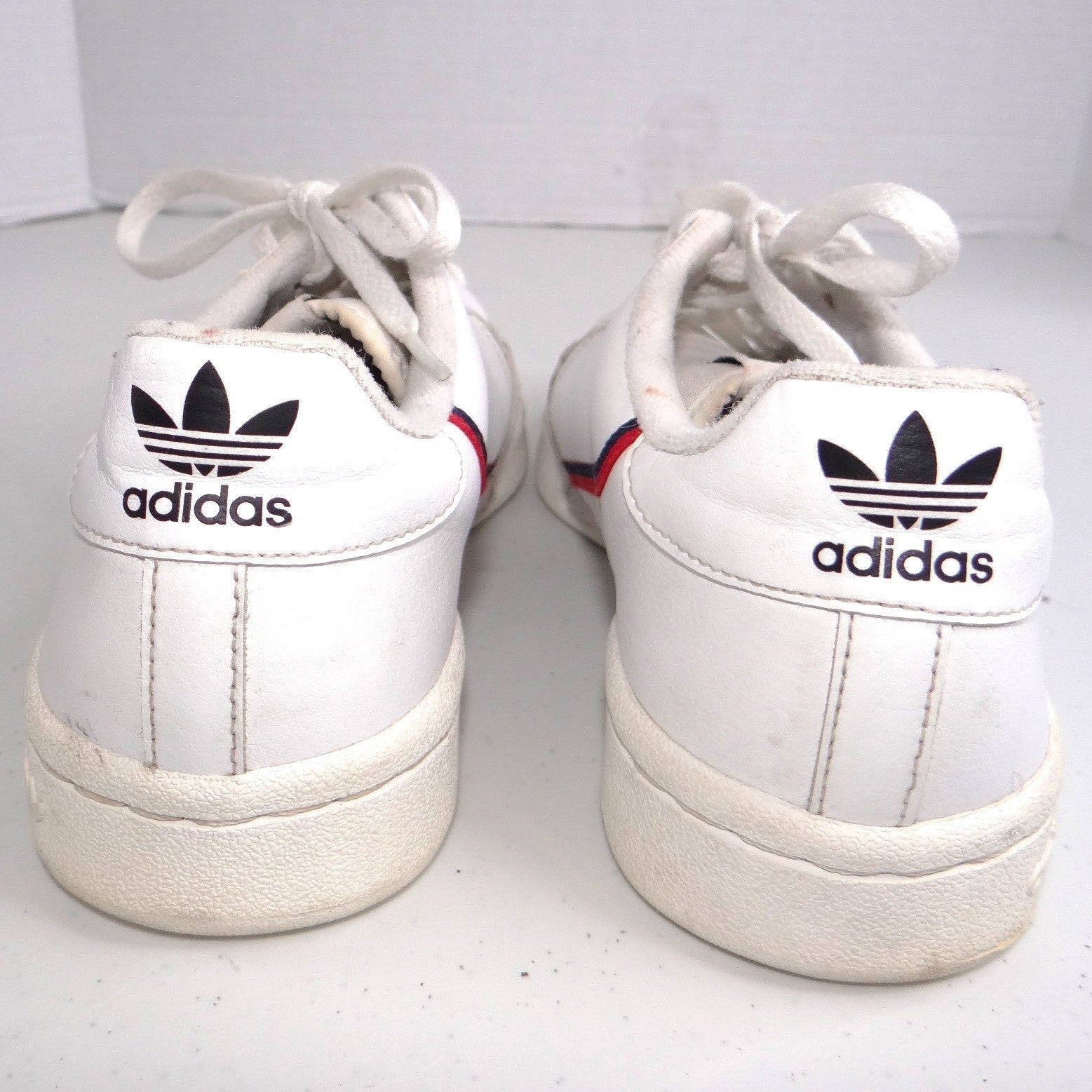 Adidas Continental 80 White Navy Red Leather Sneakers Mens 5.5 Womens 6.5