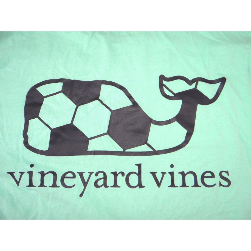Vineyard Vines Mens L Soccer Whale Long Sleeve Pocket T-Shirt Mint Green