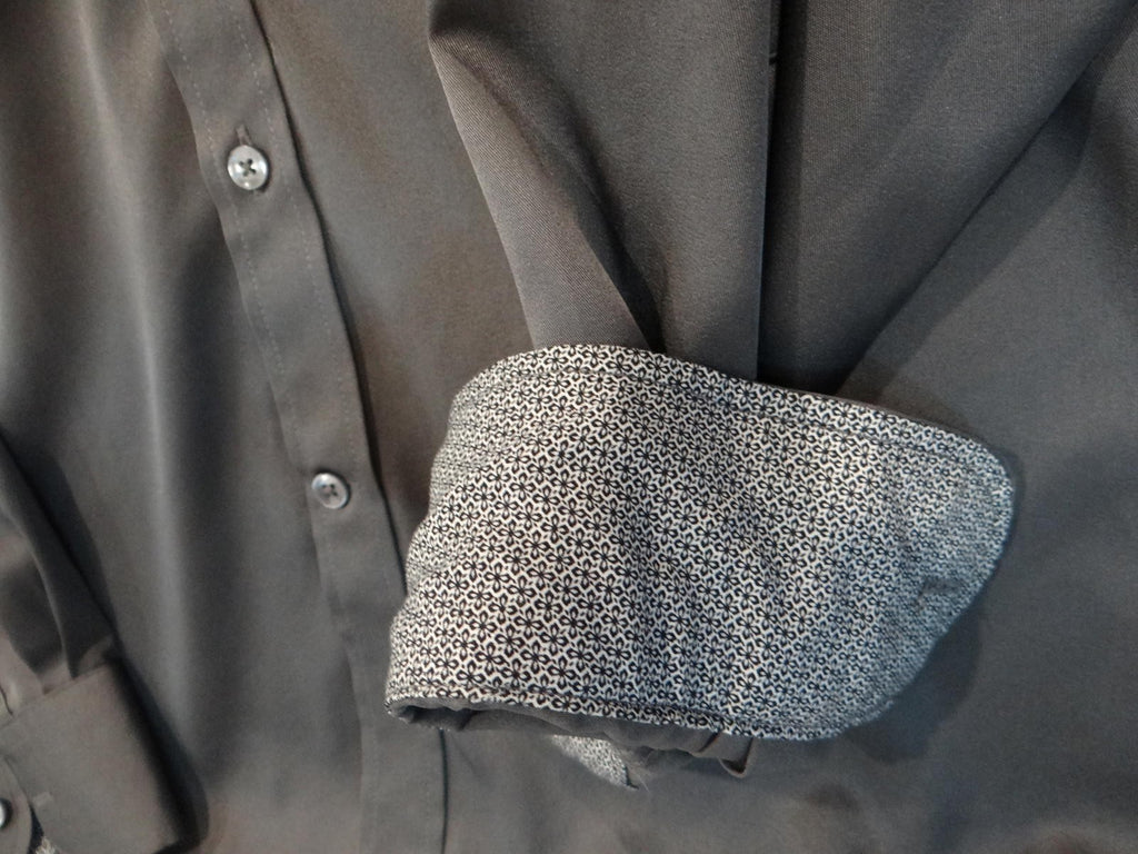 Flex Men's Luxury Collection Dress Shirt - Gray, Size Large